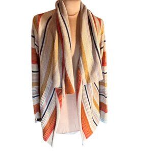 Goddis Striped Open-Front Cardigan Sweater (Size M/L)